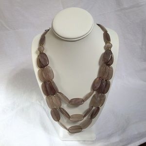 Gray statement necklace - 20” to 23”